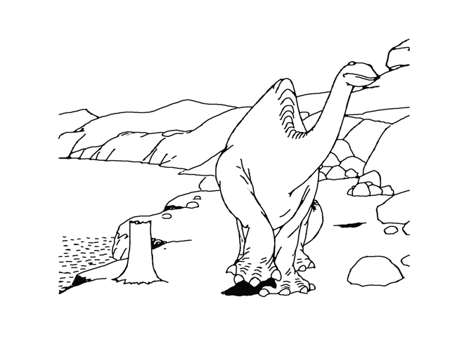 A line drawing of Gertie the Dinosaur
